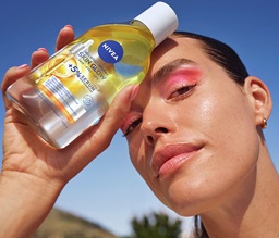 NIVEA Brightening Serum-Infused Micellar Water and a list of text.