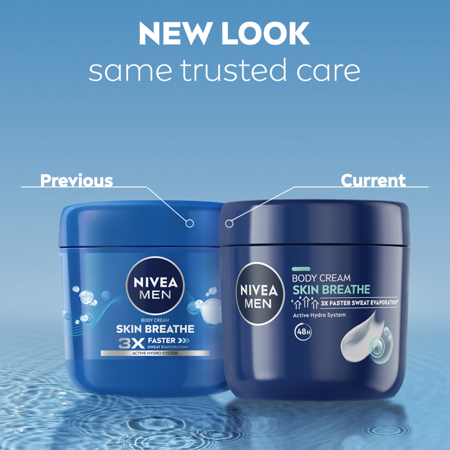 NIVEA MEN Skin Breathe Cream 400ml , 48h Moisture