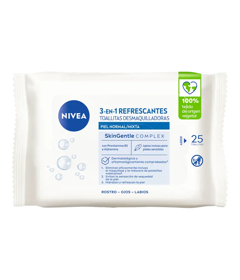 NIVEA Toallitas Desmaquilladoras Refrescantes 3 en 1