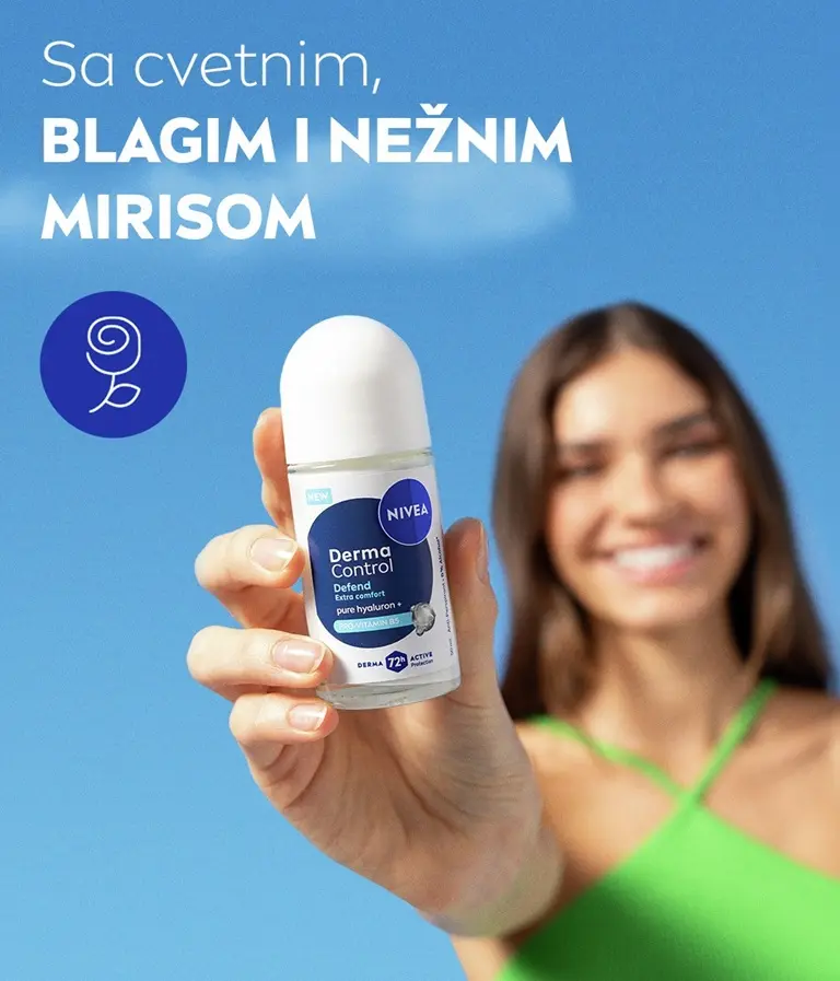 Ingredient molecules Pure Hyaluron and Pro-Vitamin B5, with the text: Extra comfort for your underarms.