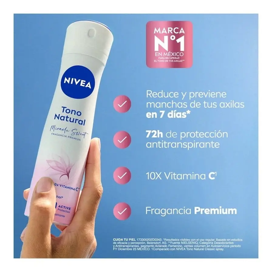 NIVEA Antitranspirante Tono Natural Miracle Sweet Spray 150ml