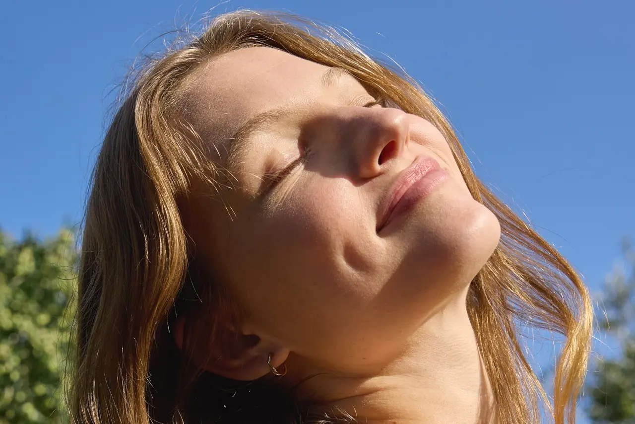 woman sitting in the sun