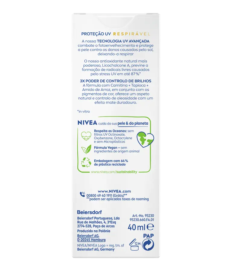 NIVEA; NIVEA SUN; UV FACE; SHINE; CONTROL; SPF50; 40ML