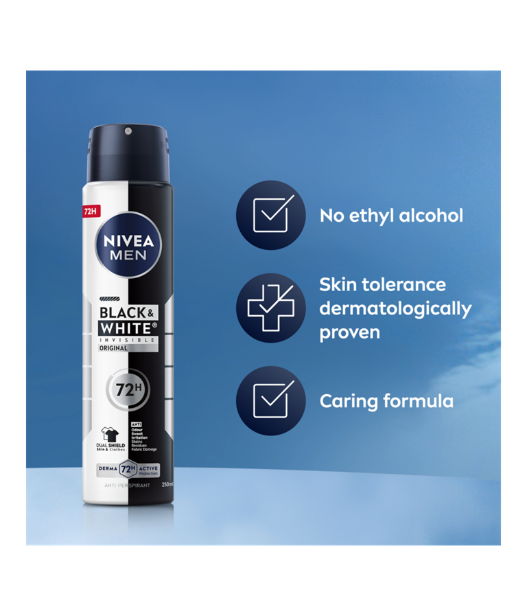 250mL BLACK & WHITE INVISIBLE Original – NIVEA MEN