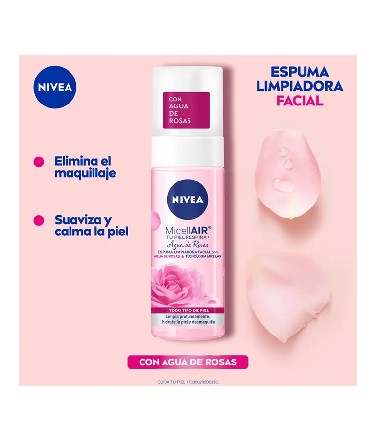 NIVEA ESPUMA LIMPIADORA FACIAL CON AGUA DE ROSAS 150 ML