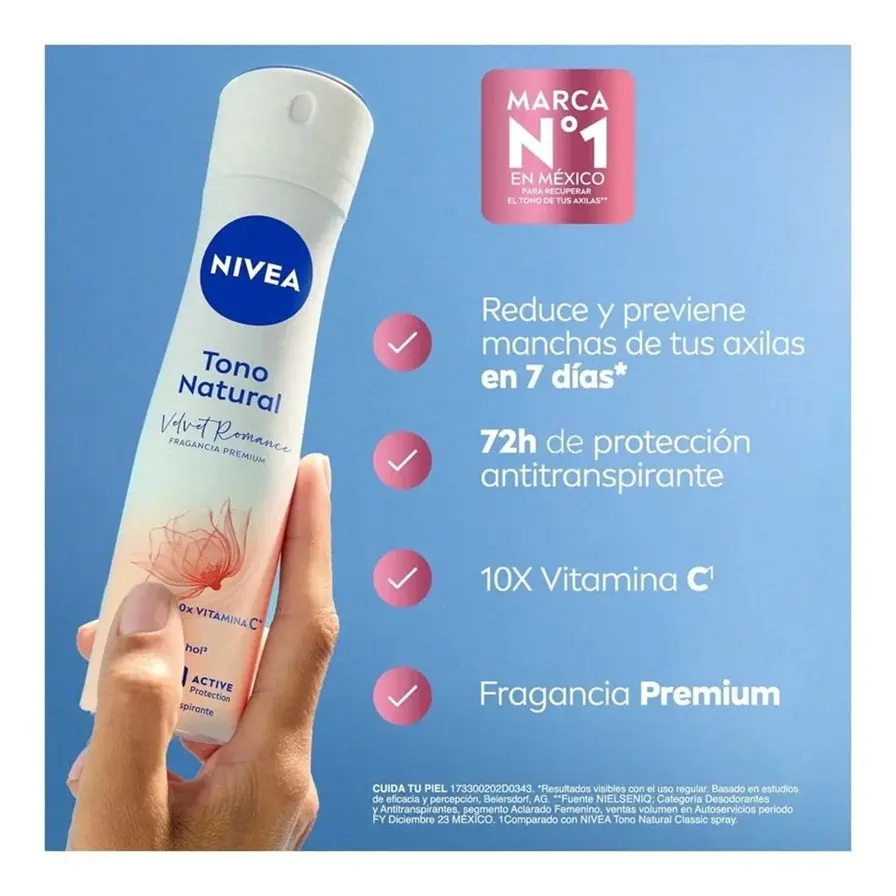 NIVEA Antitranspirante Tono Natural Velvet Romance 150ml