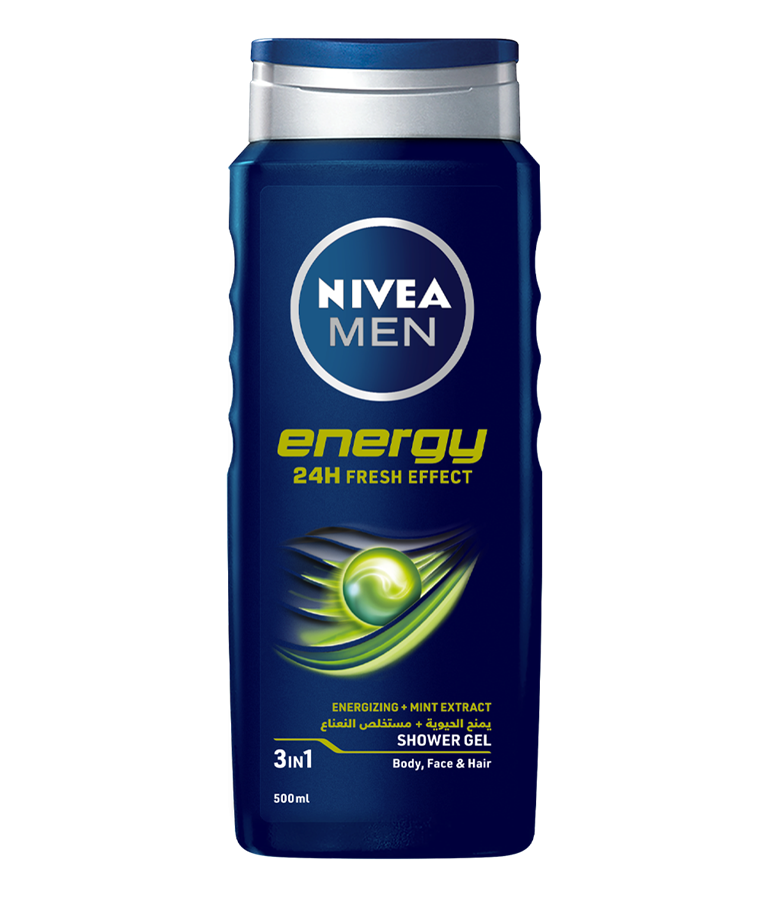 NIVEA Men Energy Gel 500ml clean packshot bi-lingual