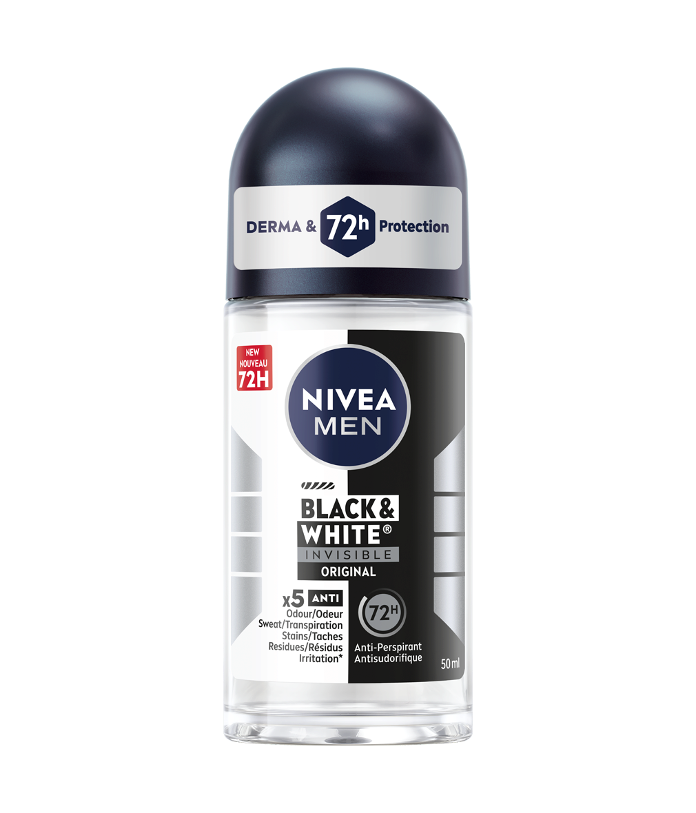 50ml Black & White Invisible Original Roll-On Anti-Perspirant - NIVEA