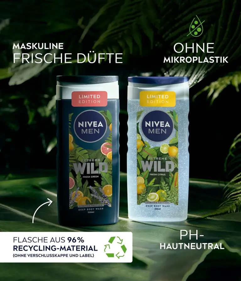 NIVEA Extreme Wild Shower Gel Benefit Composition