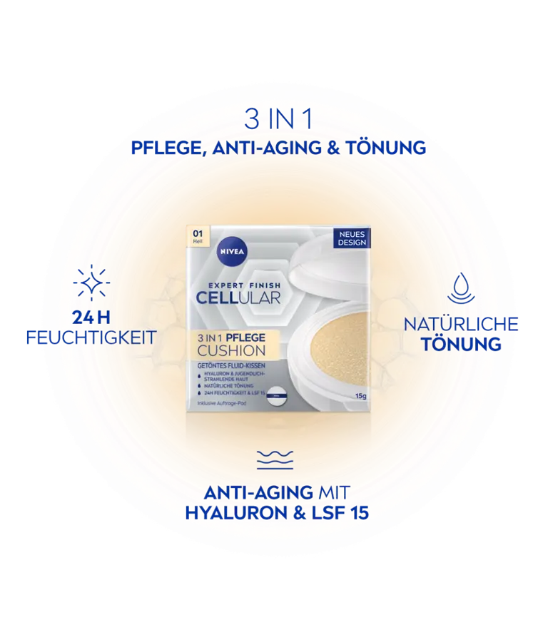 NIVEA Cellular Expert Finish 3 in 1 Pflege Cushion hell Detail
