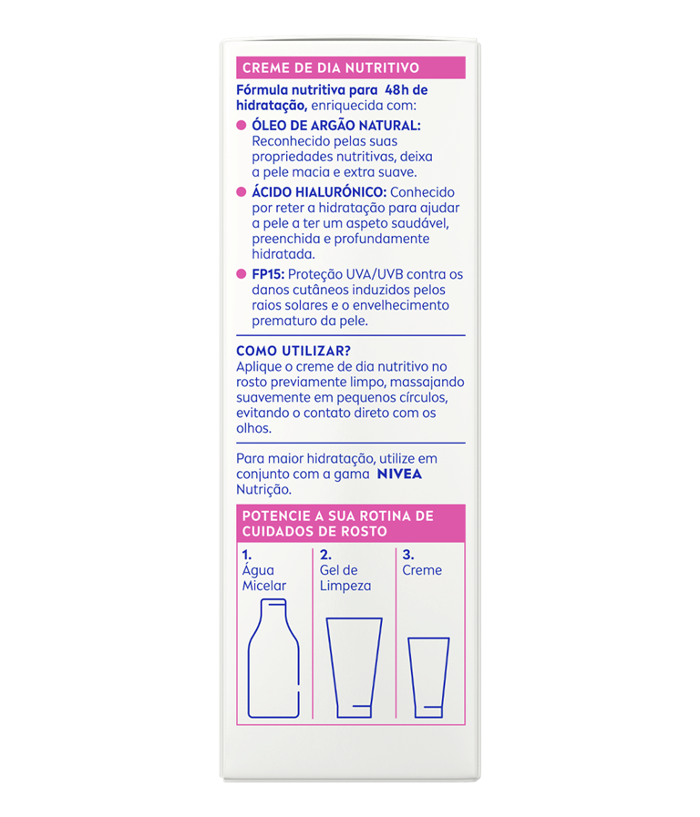 Creme de rosto; Creme de dia; Creme de dia nutritivo; Creme de dia hidratante pele seca