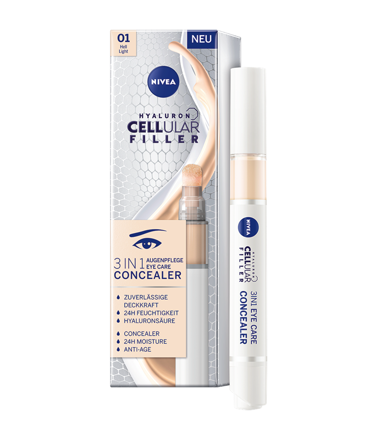 CELLULAR 3in1 Augenpflege Concealer Hell Abdeckstift und Verpackung