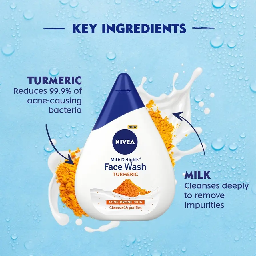 Turmeric Facewash for acne-prone skin 100 ml which cleanses & Purifies the skin.