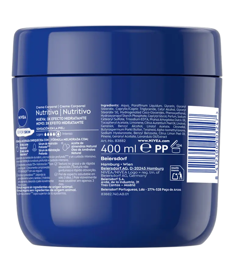 NIVEA Crema Corporal Nutritiva Tarro 400 ml