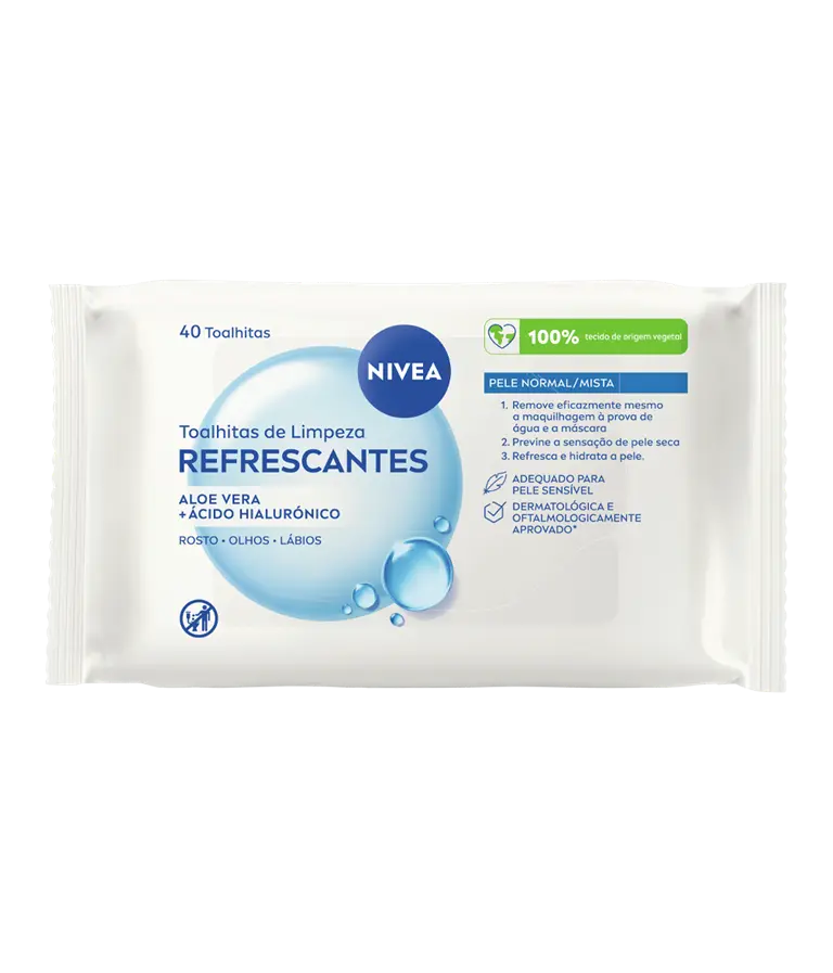 Toalhitas; Toalhitas de Limpeza; Toalhitas para pele normal e mista; Toalhitas de limpeza refrescantes