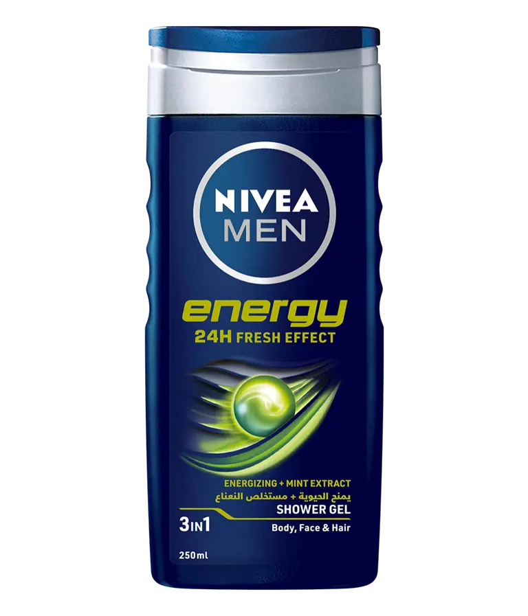 NIVEA Men Energy Gel 250ml clean packshot bi-lingual