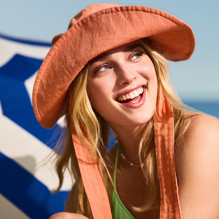Woman with sunhat