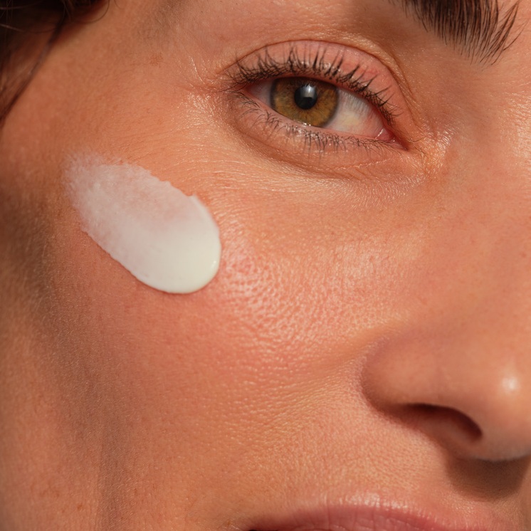 Close-up of facial skin showing pores