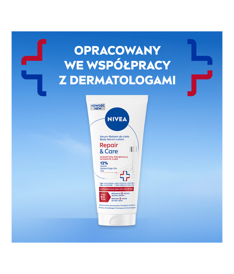 NIVEA Repair & Care Body Serum Lotion is developed with dermatologists