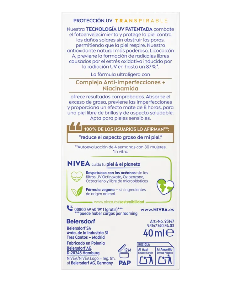 NIVEA SUN Derma Blemish Control SPF 50+