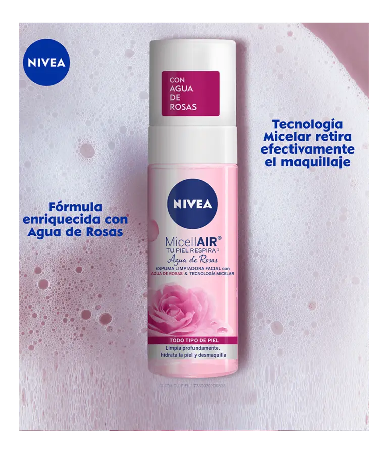 NIVEA ESPUMA LIMPIADORA FACIAL CON AGUA DE ROSAS 150 ML