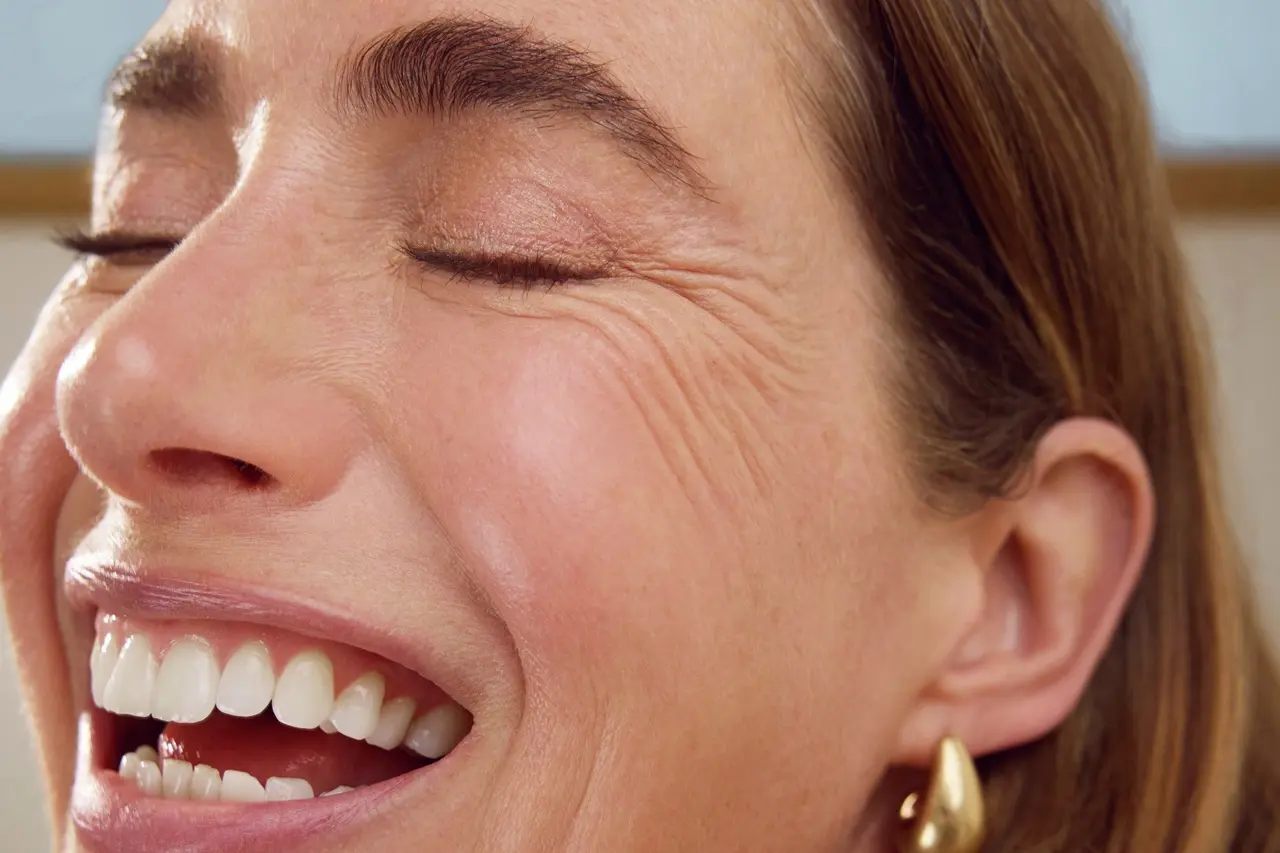 Young woman using Nivea Q10 Anti-Wrinkle Power