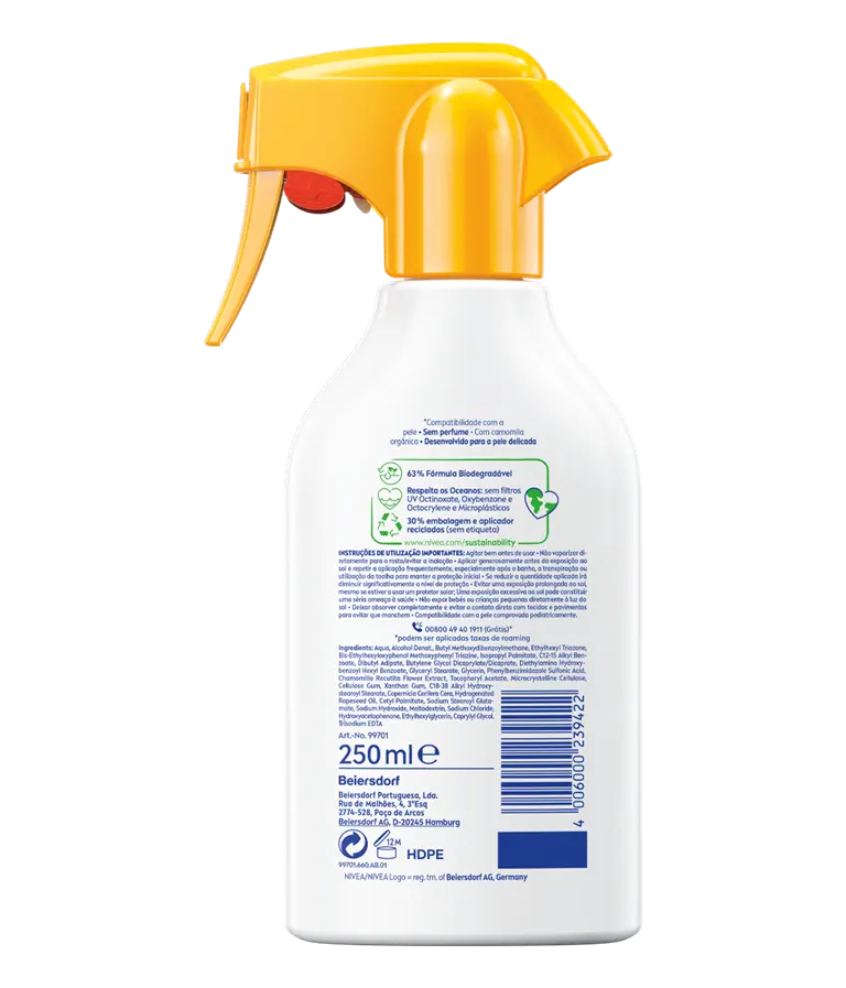 NIVEA; NIVEA SUN; TRIGGER; BABIES; KIDS; SENSITIVE; SPF50; 250ML