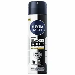 NIVEA MEN Hydro Care Shower Gel and NIVEA MEN Black & White Epic Night Spray presented together as part of a comfort-focused skincare routine with “Cleanse” and “Protect” steps.