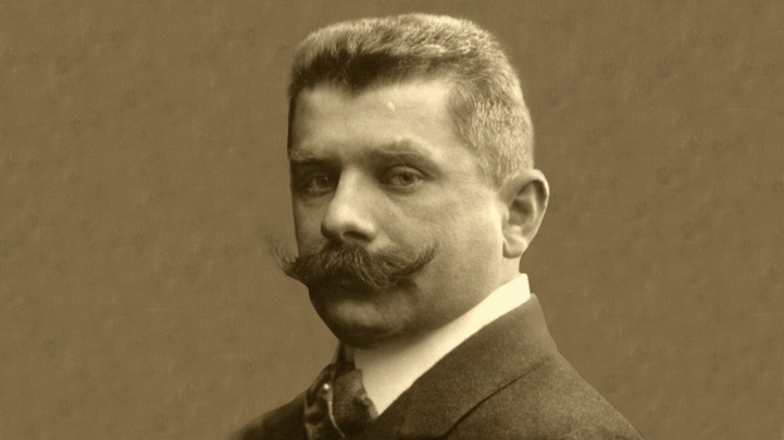 Portrait of Dr. Oscar Troplowitz with his signature