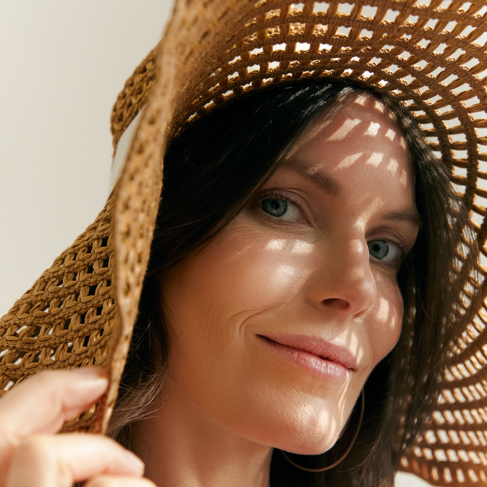 Woman with sunhat