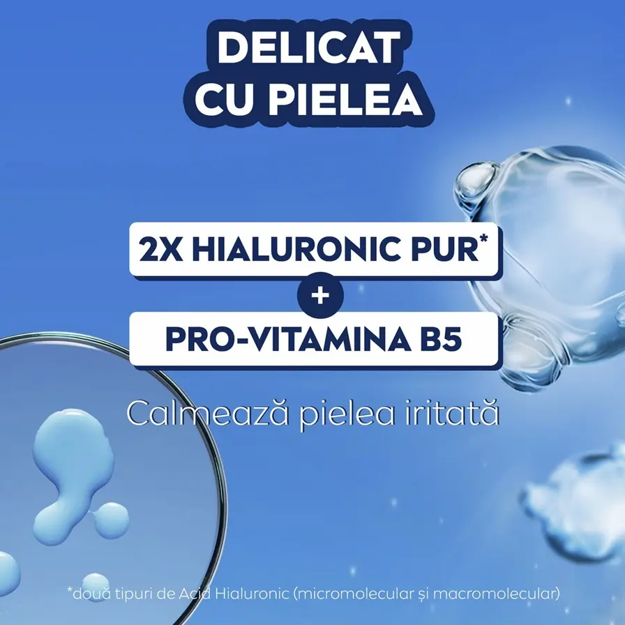 NIVEA Derma Control Clinical Ultra Comfort Roll-On highlighting 100H protection, Pure Hyaluron, Pro-Vitamin B5, anti-itchiness and 0% alcohol.