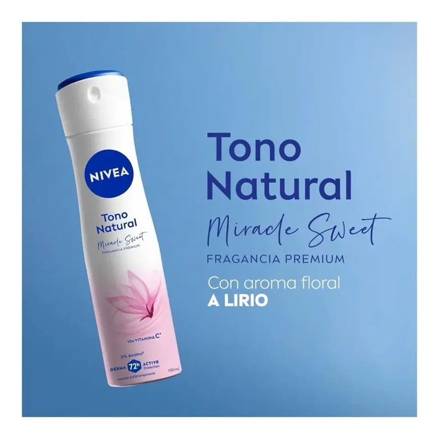 NIVEA Antitranspirante Tono Natural Miracle Sweet Spray 150ml