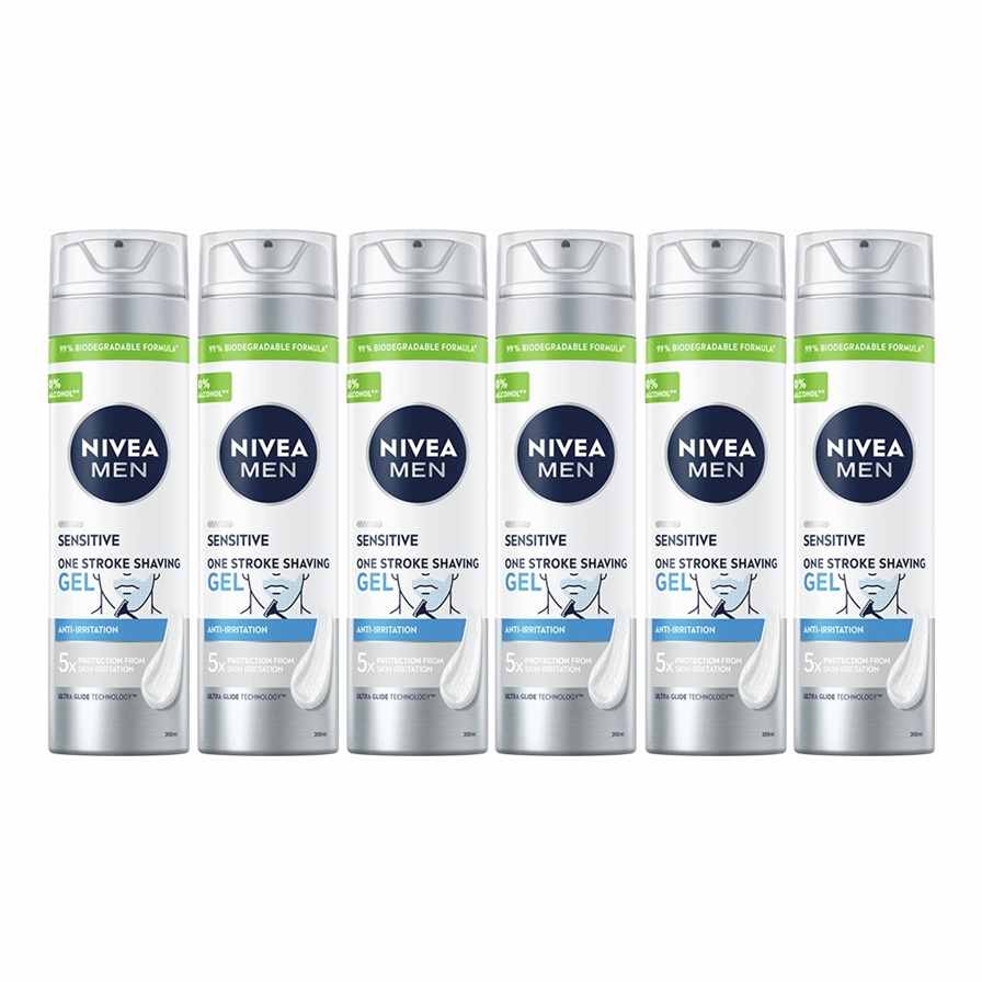 04005805267326_ZA_81739-04500-31_NM Sensitive One Stroke Shaving Gel 6x200ml