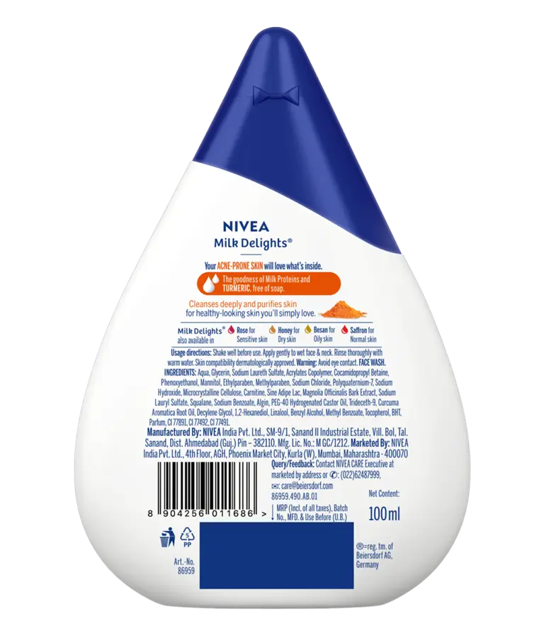 Turmeric Facewash for acne-prone skin 100 ml which cleanses & Purifies the skin.