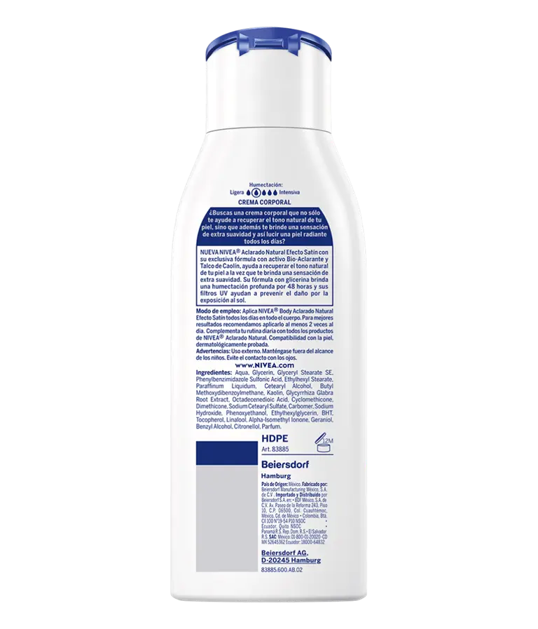 NIVEA BODY TONO NATURAL EFECTO SATÍN 400 ml