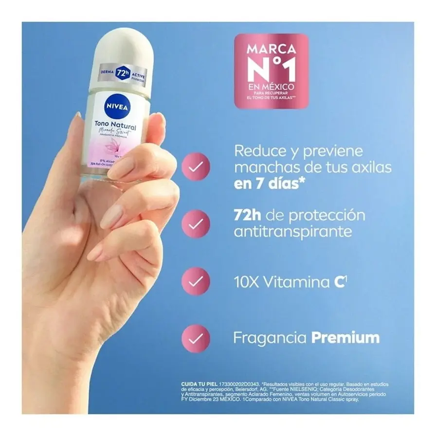 NIVEA Antitranspirante Tono Natural Miracle Sweet Roll- on 50ml