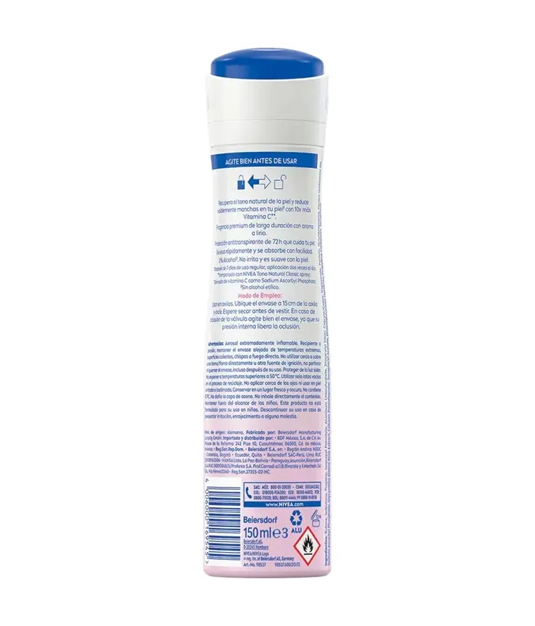NIVEA Antitranspirante Tono Natural Miracle Sweet Spray 150ml
