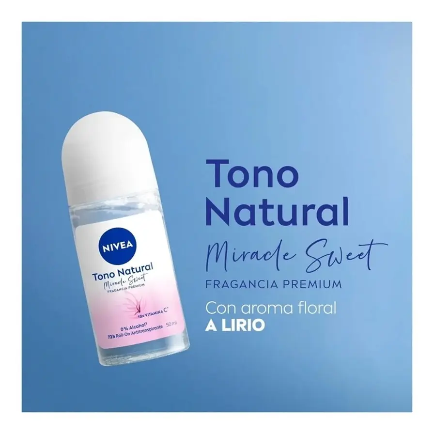 NIVEA Antitranspirante Tono Natural Miracle Sweet Roll- on 50ml
