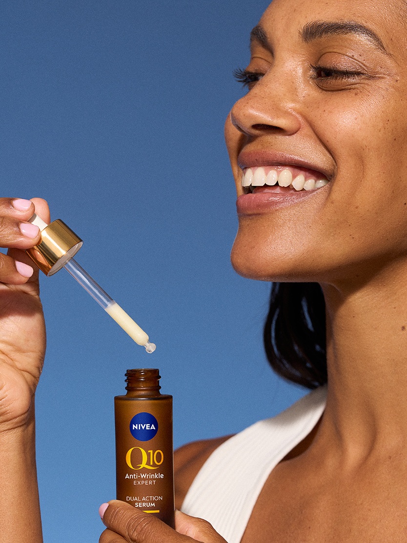 NIVEA Q10 serum, causes and solutions for skin ageing
